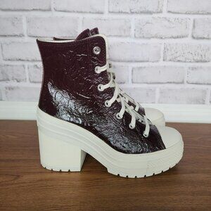 ❤️❤️Converse Chuck 70 De Luxe Heel Crinkle Sz 6.5 Men's Boots Burgundy A13387C
